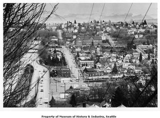 View of Atlantic Street neighborhood, Seattle, 1983.